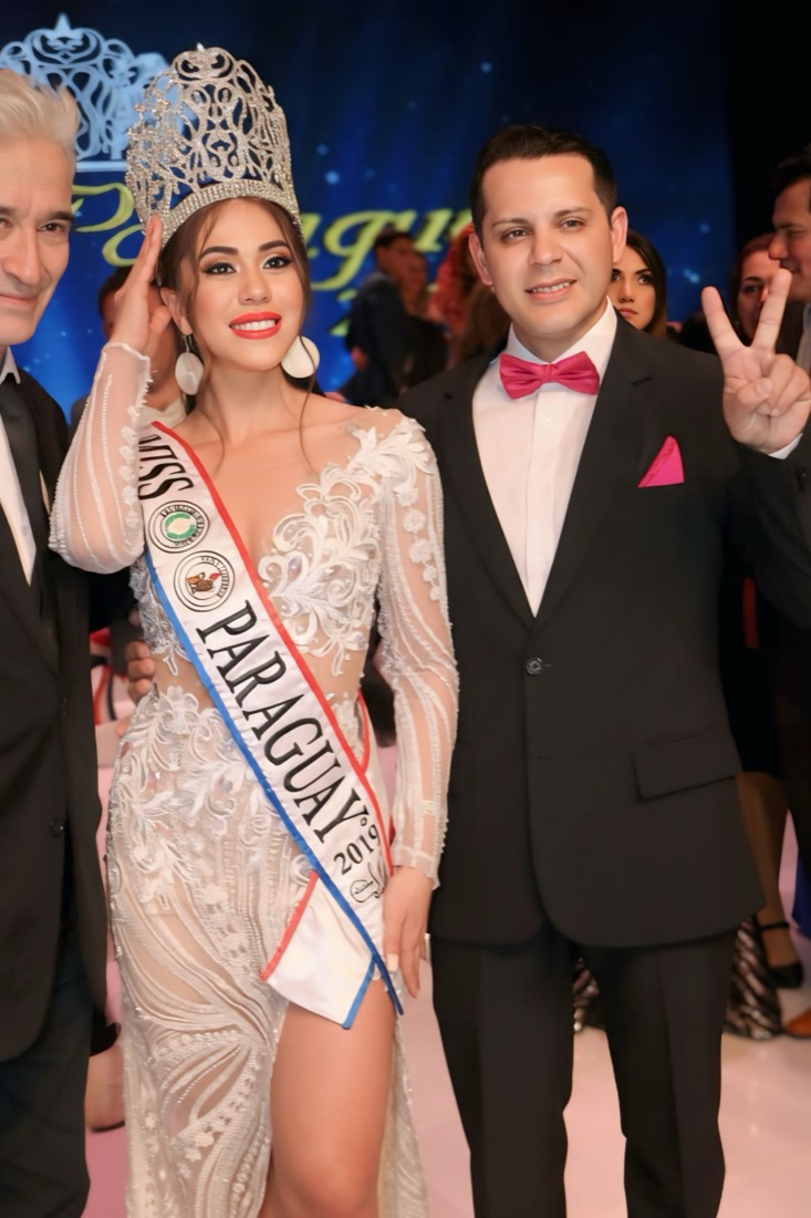 Cynthia Florenciani, Miss Paraguay 2019, con Cristian Fernández
